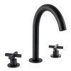 BagnoDesign Ibiza Matt Black 3 Hole Deck Mounted Basin Mixer
