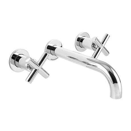 BagnoDesign Ibiza Chrome Wall Mounted 3-Hole Basin Mixer 1 BagnoDesign Ibiza Chrome Wall Mounted 3-Hole Basin Mixer