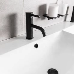BagnoDesign M-Line Matt Black Mono Basin Mixer 5 BagnoDesign M-Line Matt Black Mono Basin Mixer -Basin Taps Shop BDM MLI 301S BK D2 460