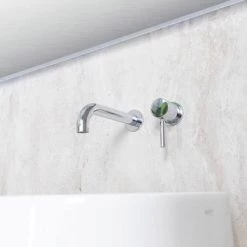 BagnoDesign M-Line Chrome Wall Mounted 2-Hole Basin Mixer -Basin Taps Shop BDM MLI 315 A CP D3 460