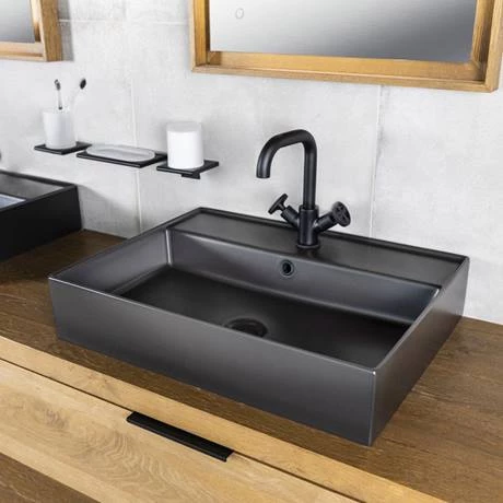 BagnoDesign Revolution Matt Black Mono Basin Mixer with Pop-up Waste 2 BagnoDesign Revolution Matt Black Mono Basin Mixer with Pop-up Waste - Image 2