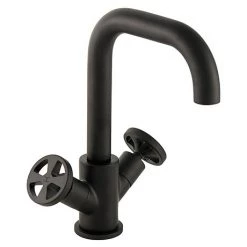 BagnoDesign Revolution Matt Black Mono Basin Mixer with Pop-up Waste