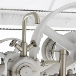 BagnoDesign Revolution Brushed Nickel Mono Basin Mixer with Pop-up Waste -Basin Taps Shop BDM REV 311 NB D3 460