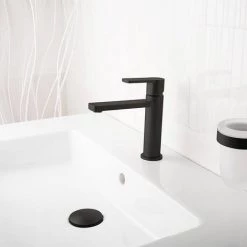 BagnoDesign Teatro Matt Black Mono Basin Mixer 6 BagnoDesign Teatro Matt Black Mono Basin Mixer -Basin Taps Shop BDM TEA 301S MB D2 460