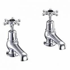 Burlington Birkenhead Black Basin Taps 3"