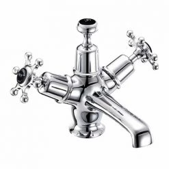 Burlington Birkenhead Black Basin Mixer with Click-Clack Waste