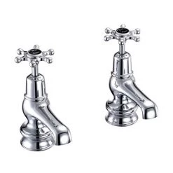 Burlington Birkenhead Regent Black Basin Taps 3"