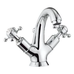 Crosswater - Belgravia Crosshead Highneck Monobloc Basin Mixer Tap with Pop-up Waste - BL112DPC