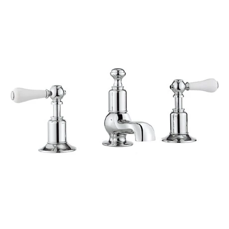 Crosswater - Belgravia Lever 3 Tap Hole Basin Mixer with Pop-up Waste - BL130DPC_LV 1 Crosswater - Belgravia Lever 3 Tap Hole Basin Mixer with Pop-up Waste - BL130DPC_LV