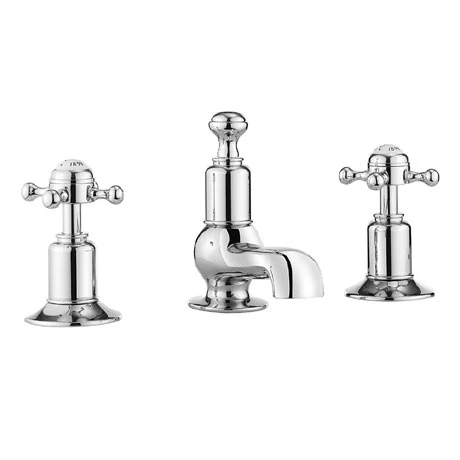 Crosswater - Belgravia Crosshead 3 Tap Hole Basin Mixer - BL130DPC 1 Crosswater - Belgravia Crosshead 3 Tap Hole Basin Mixer - BL130DPC