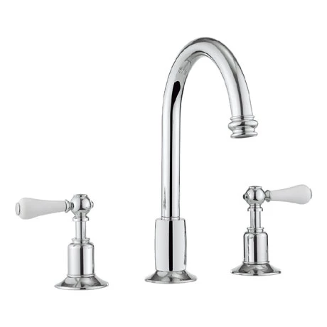 Crosswater - Belgravia Lever 3 Tap Hole Tall Basin Mixer with Pop-up Waste - BL135DPC_LV 1 Crosswater - Belgravia Lever 3 Tap Hole Tall Basin Mixer with Pop-up Waste - BL135DPC_LV