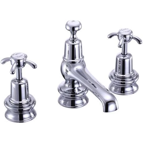 Burlington Anglesey Regent - Chrome 3 Tap Hole Basin Mixer with Pop Up - ANR12 1 Burlington Anglesey Regent - Chrome 3 Tap Hole Basin Mixer with Pop Up - ANR12