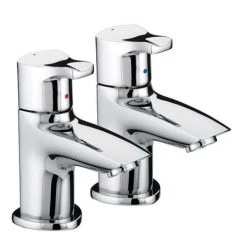 Bristan Capri Contemporary Basin Pillar Taps - Chrome - CAP-1/2-C