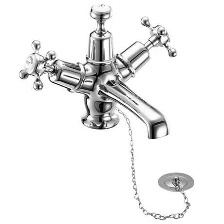 Burlington Claremont Basin Mixer Tap with Plug & Chain Waste - CL5 1 Burlington Claremont Basin Mixer Tap with Plug & Chain Waste - CL5