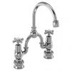 Burlington Birkenhead Regal Bridge Curved Spout Basin Mixer (200mm centers) w Plug & Chain
