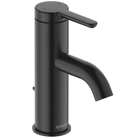 Duravit C.1 S-Size Single Lever Basin Mixer with Pop-up Waste - Matt Black - C11010001046 1 Duravit C.1 S-Size Single Lever Basin Mixer with Pop-up Waste - Matt Black - C11010001046