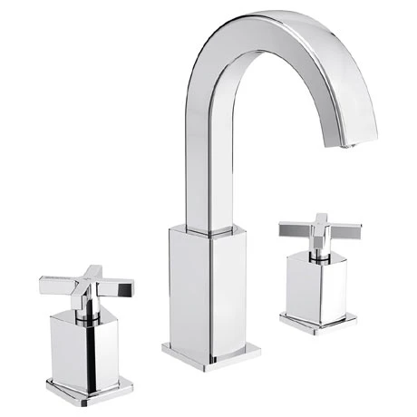 Bristan Cascade 3 Hole Basin Mixer with Clicker Waste 1 Bristan Cascade 3 Hole Basin Mixer with Clicker Waste