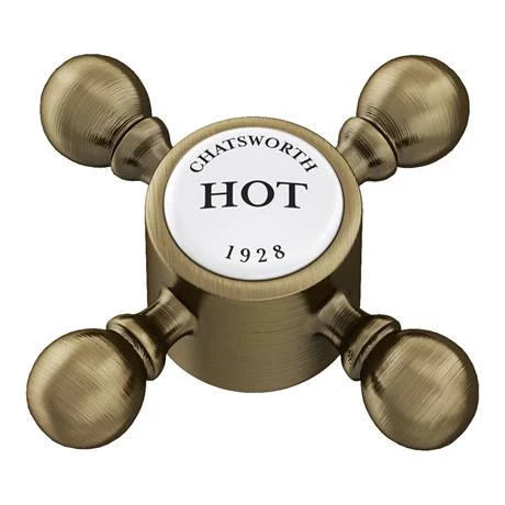 Chatsworth 1928 Antique Brass Traditional Crosshead Mono Basin Mixer Tap 6 Chatsworth 1928 Antique Brass Traditional Crosshead Mono Basin Mixer Tap - Image 6