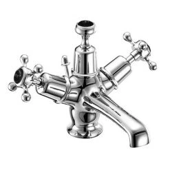 Burlington Claremont Black Basin Mixer with Pop-up Waste