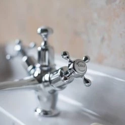 Burlington Claremont - Chrome Basin Mixer Tap with Pop Up Waste - CL4 6 Burlington Claremont - Chrome Basin Mixer Tap with Pop Up Waste - CL4 -Basin Taps Shop CL4 D2 460