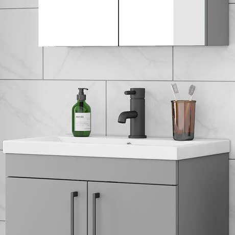 Arezzo Round Matt Black Basin Mono Mixer Tap 3 Arezzo Round Matt Black Basin Mono Mixer Tap - Image 3