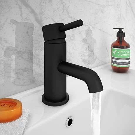 Arezzo Round Matt Black Basin Mono Mixer Tap 2 Arezzo Round Matt Black Basin Mono Mixer Tap - Image 2