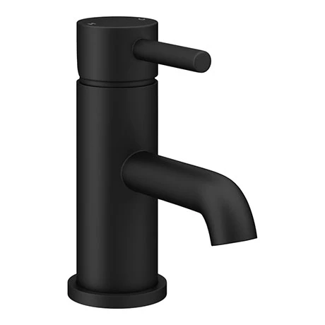 Arezzo Round Matt Black Basin Mono Mixer Tap 1 Arezzo Round Matt Black Basin Mono Mixer Tap