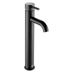 JTP Vos Matt Black Tall Single Lever Basin Mixer with Designer Handle