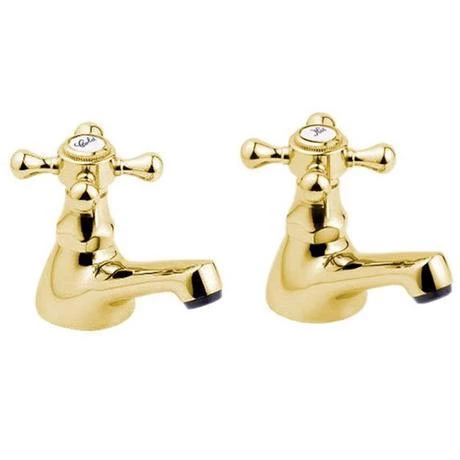 Deva Tudor Basin Taps - Gold - TUD01/501 1 Deva Tudor Basin Taps - Gold - TUD01/501