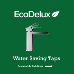 EcoDelux Square Water Saving Mono Basin Mixer Tap with Waste -Basin Taps Shop ECOTAPSQ detail3n 460