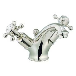 Crosswater - Belgravia Crosshead Monobloc Basin Mixer with Pop-up Waste - Nickel - HG110DPN