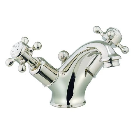 Crosswater - Belgravia Crosshead Monobloc Basin Mixer with Pop-up Waste - Nickel - HG110DPN 1 Crosswater - Belgravia Crosshead Monobloc Basin Mixer with Pop-up Waste - Nickel - HG110DPN