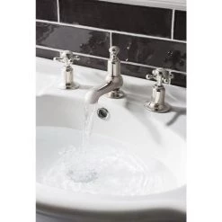 Crosswater - Belgravia Crosshead 3 Tap Hole Basin Mixer inc. Waste - Nickel - HG130DPN 5 Crosswater - Belgravia Crosshead 3 Tap Hole Basin Mixer inc. Waste - Nickel - HG130DPN -Basin Taps Shop HG130DPN D1 460