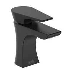 Bristan Hourglass Black Mono Basin Mixer with Clicker Waste