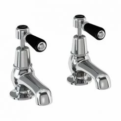Burlington Kensington Black Basin Taps 3"