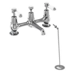 Burlington Kensington - 2 Tap Hole Bridge Basin Mixer with Plug & Chain - KE10