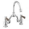 Burlington Kensington Walnut Arch Basin Mixer with Curved Spout (230mm Centres)