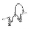 Burlington Kensington Bridge Curved Spout Basin Mixer (230mm centers) w Invisible Overflow