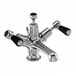 Burlington Kensington Black Basin Mixer with Pop-up Waste