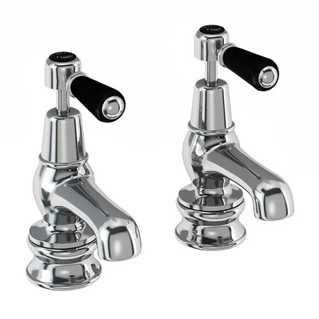 Burlington Kensington Regent Black Basin Taps 3" 1 Burlington Kensington Regent Black Basin Taps 3"