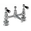 Burlington Kensington Regent Black Bridge Basin Mixer with Plug & Chain Waste