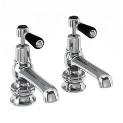 Burlington Kensington Regent Black Basin Taps 5"