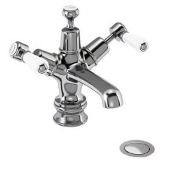 Burlington Kensington Regent - Chrome Basin Mixer Tap with Click-Clack Waste - KER6