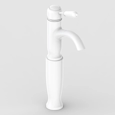 Lancaster Traditional Matt White Tall Mono Basin Mixer Tap 1 Lancaster Traditional Matt White Tall Mono Basin Mixer Tap