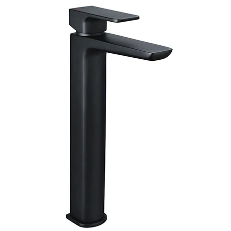 Mileto Matt Black High Rise Mono Basin Mixer Tap 1 Mileto Matt Black High Rise Mono Basin Mixer Tap