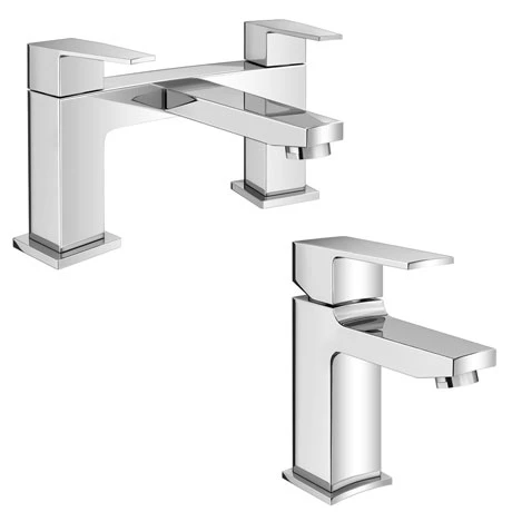 Monza Curved Modern Tap Package (Mono Basin Mixer + Bath Filler) 1 Monza Curved Modern Tap Package (Mono Basin Mixer + Bath Filler)