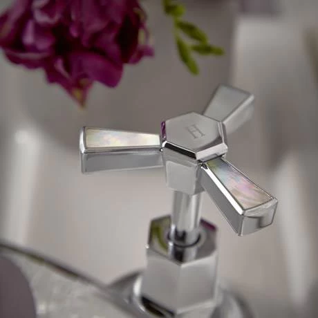 Heritage Gracechurch Mother of Pearl Basin Pillar Taps - TGRDMOP00 2 Heritage Gracechurch Mother of Pearl Basin Pillar Taps - TGRDMOP00 - Image 2
