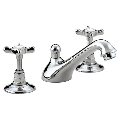 Bristan 1901 Traditional 3 Hole Basin w/ Pop-up waste - Chrome - N-3HBAS-C-CD 1 Bristan 1901 Traditional 3 Hole Basin w/ Pop-up waste - Chrome - N-3HBAS-C-CD