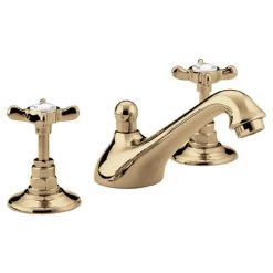 Bristan 1901 Traditional 3 Hole Basin w/ Pop-up waste - Gold - N-3HBAS-G-CD