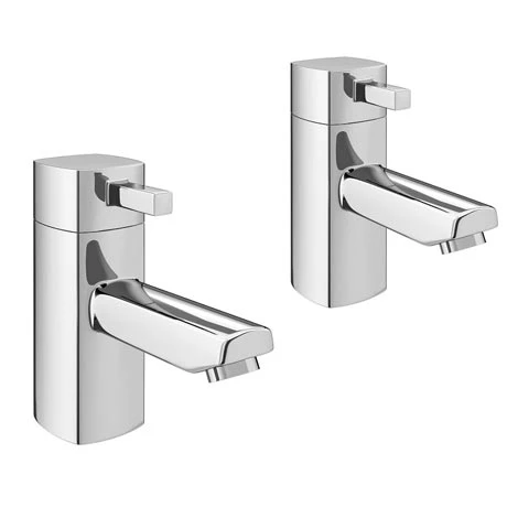 Neo Minimalist Basin Pillar Taps - Chrome 1 Neo Minimalist Basin Pillar Taps - Chrome